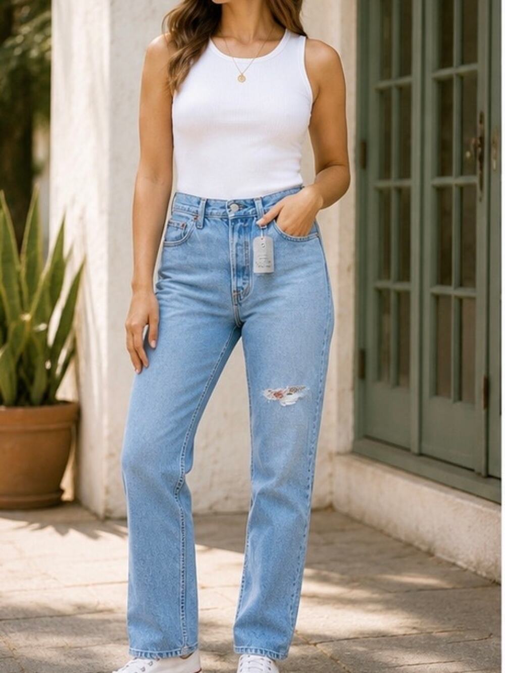 NWT Levi’s 150th Anniversary 501 Original Jeans 30x32 Light Wash Floral Patch